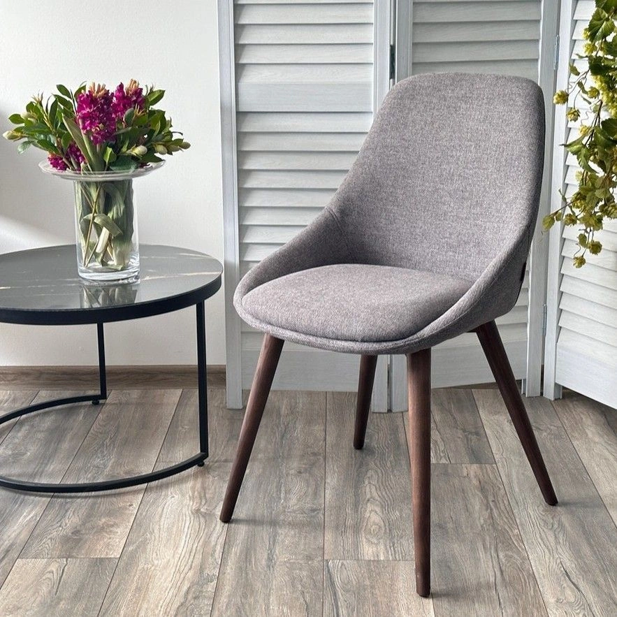 Стул Donatello рогожка серый, опоры орех изображение Стул Donatello рогожка серый, опоры орех фото