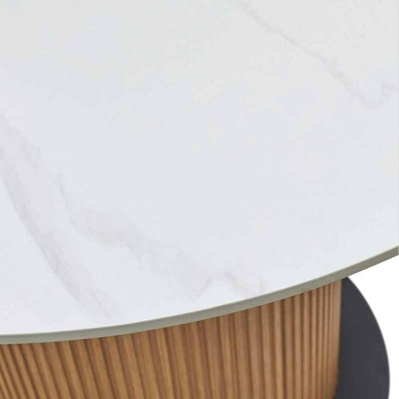 Стол круглый Messi (120) керамика матовая белая изображение Стол круглый Messi (120) керамика матовая белая фото