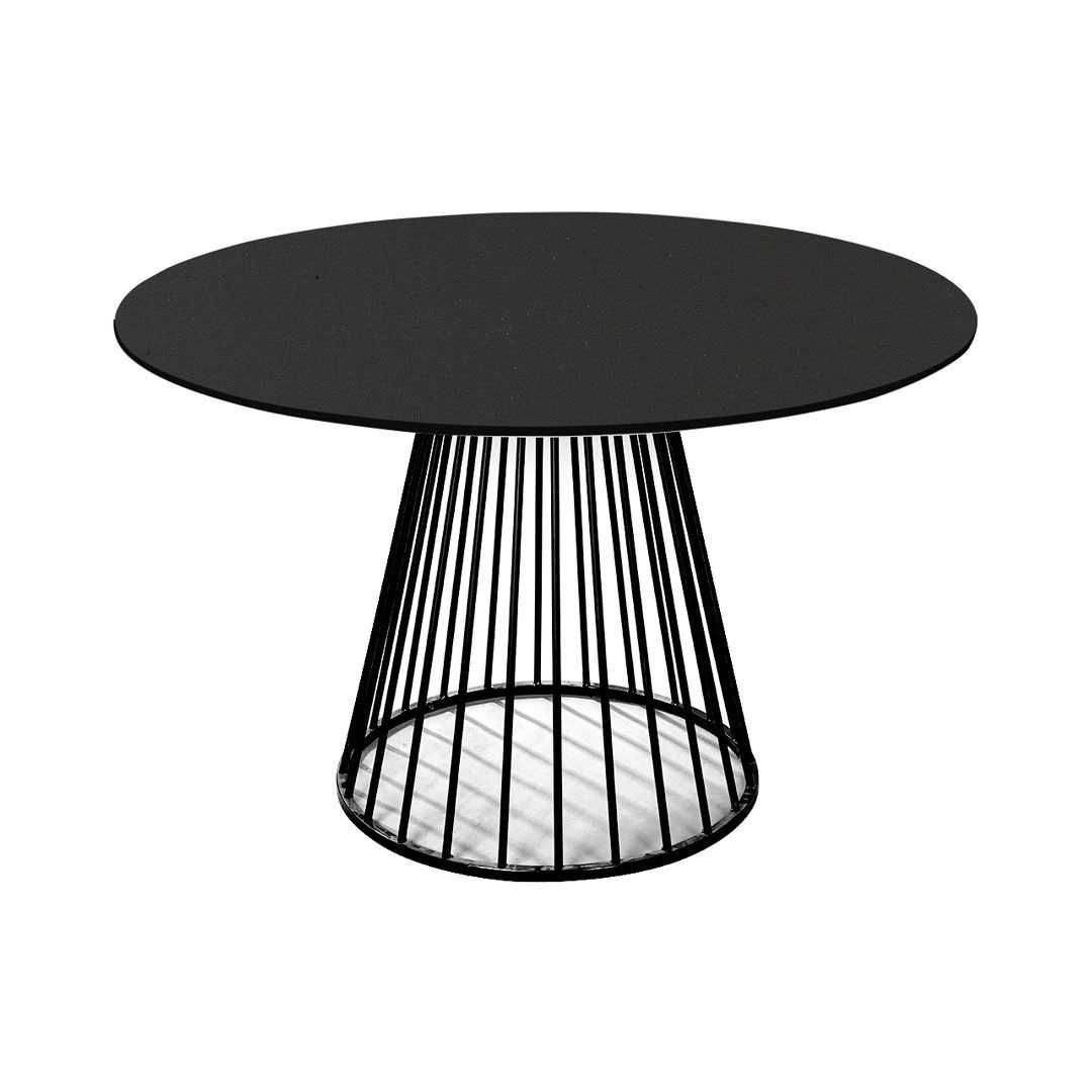 Стол Sirius 120см, столешница fenix черный с чёрными ножками изображение Стол Sirius 120см, столешница fenix черный с чёрными ножками фото