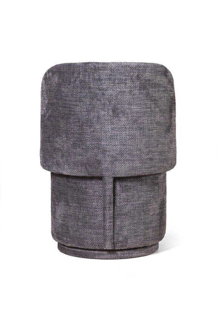 Пуф с кручением Bubble, микромех Rozy dark grey изображение Пуф с кручением Bubble, микромех Rozy dark grey фото