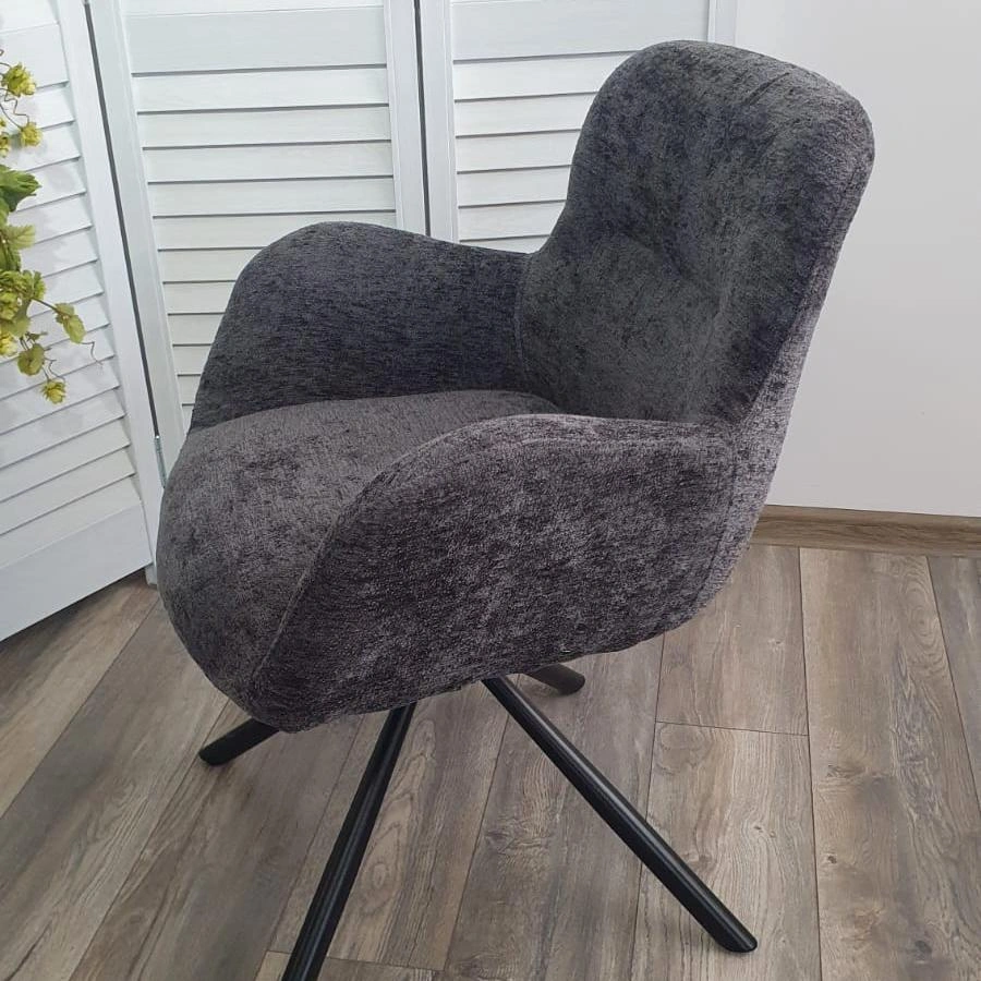 Стул Luis шенил серый, поворотно-возвратный механизм 180 градусов изображение Стул Luis шенил серый, поворотно-возвратный механизм 180 градусов фото