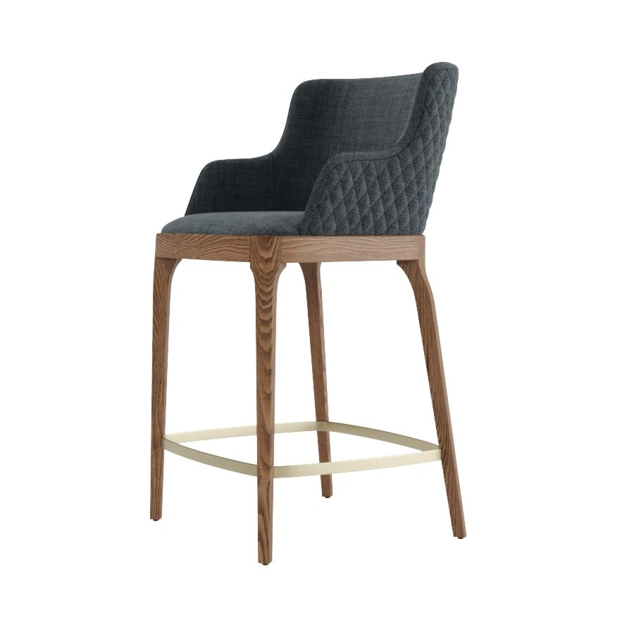 Кресло полубарное Magda, массив бук, рогожка черный изображение Кресло полубарное Magda, массив бук, рогожка черный фото