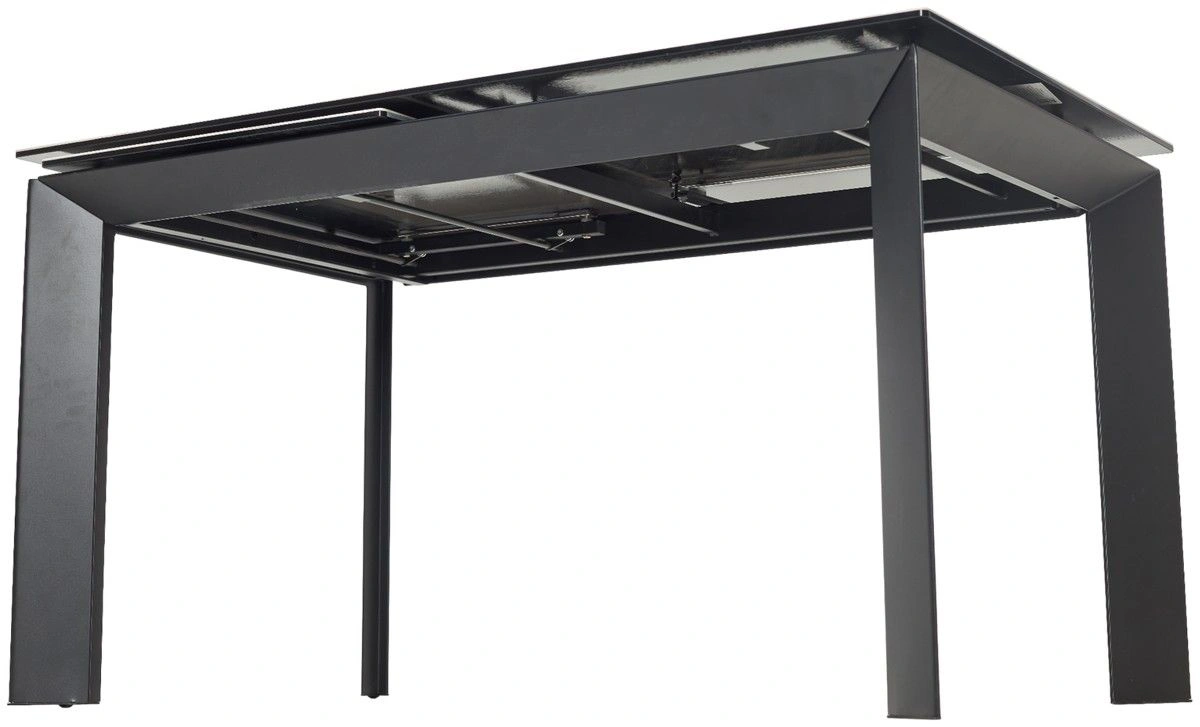 Стол раскладной Dogma (180+60) керамика матовая, бежевая / опоры черные изображение Стол раскладной Dogma (180+60) керамика матовая, бежевая / опоры черные фото