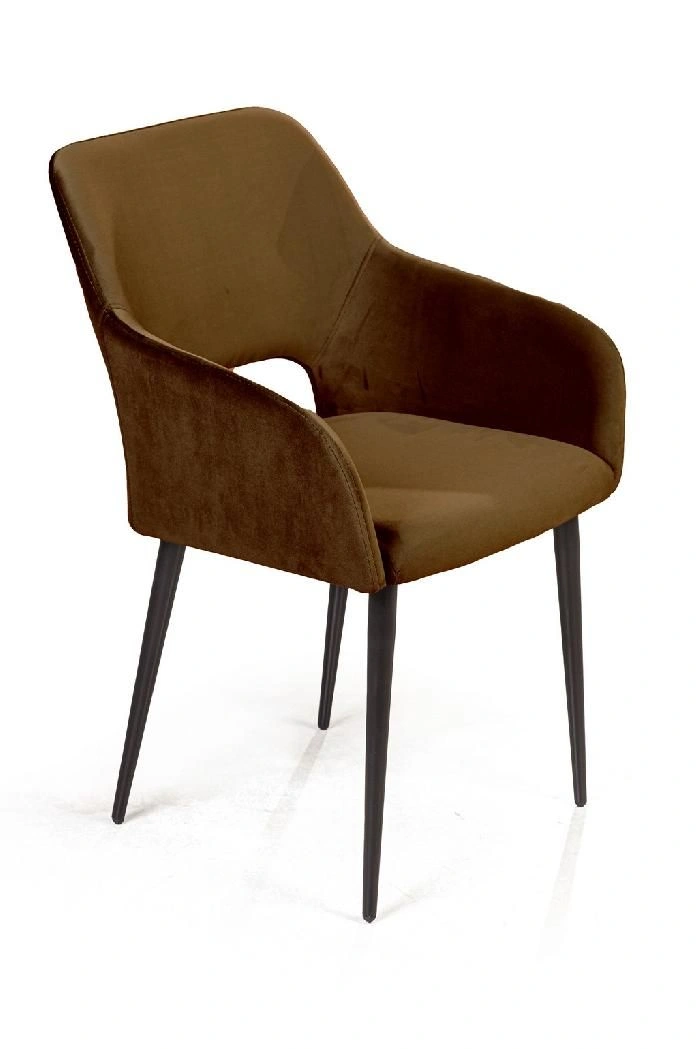 Стул с подлокотниками Charlie, комплект (4шт), бархат коричневый 12 изображение Стул с подлокотниками Charlie, комплект (4шт), бархат коричневый 12 фото