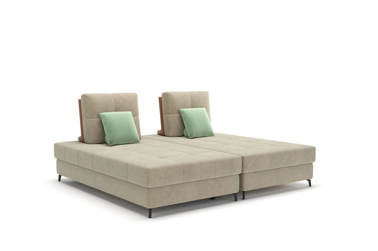 Reef диван-кровать угловой замша бежевый изображение Reef диван-кровать угловой замша бежевый фото