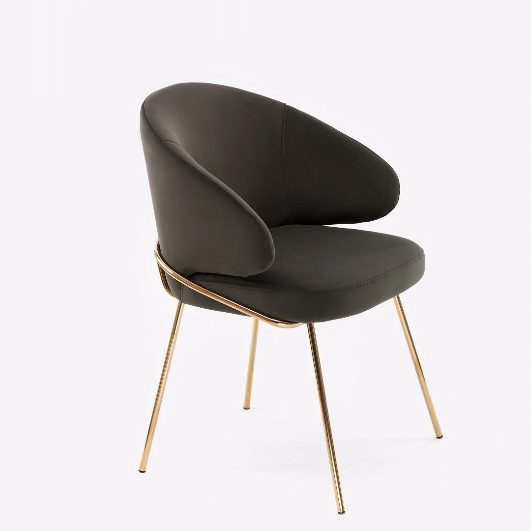 Стул с подлокотниками Garda, микровелюр графит, опоры золото изображение Стул с подлокотниками Garda, микровелюр графит, опоры золото фото