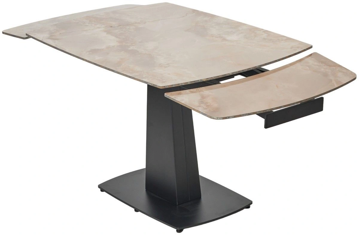 Стол обеденный Blade (120+30+30), керамика глянцевая янтарь изображение Стол обеденный Blade (120+30+30), керамика глянцевая янтарь фото