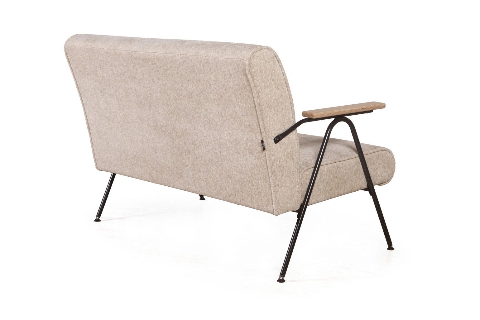 Andy диван двухместный с деревянными подлокотниками, шенилл Shantal beige изображение Andy диван двухместный с деревянными подлокотниками, шенилл Shantal beige фото