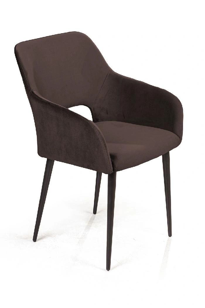 Стул с подлокотниками Charlie, комплект (4шт), бархат антрацит 14 изображение Стул с подлокотниками Charlie, комплект (4шт), бархат антрацит 14 фото