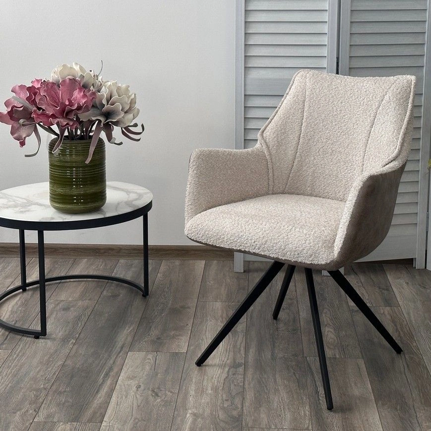 Стул Bravo ткань комби бежево-коричневый, поворотный механизм на 180 градусов изображение Стул Bravo ткань комби бежево-коричневый, поворотный механизм на 180 градусов фото