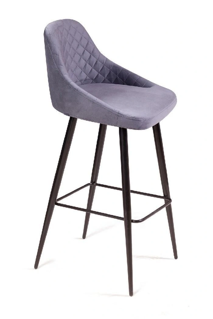 Стул барный Douglas ромб, бархат светло-серый 26 изображение Стул барный Douglas ромб, бархат светло-серый 26 фото
