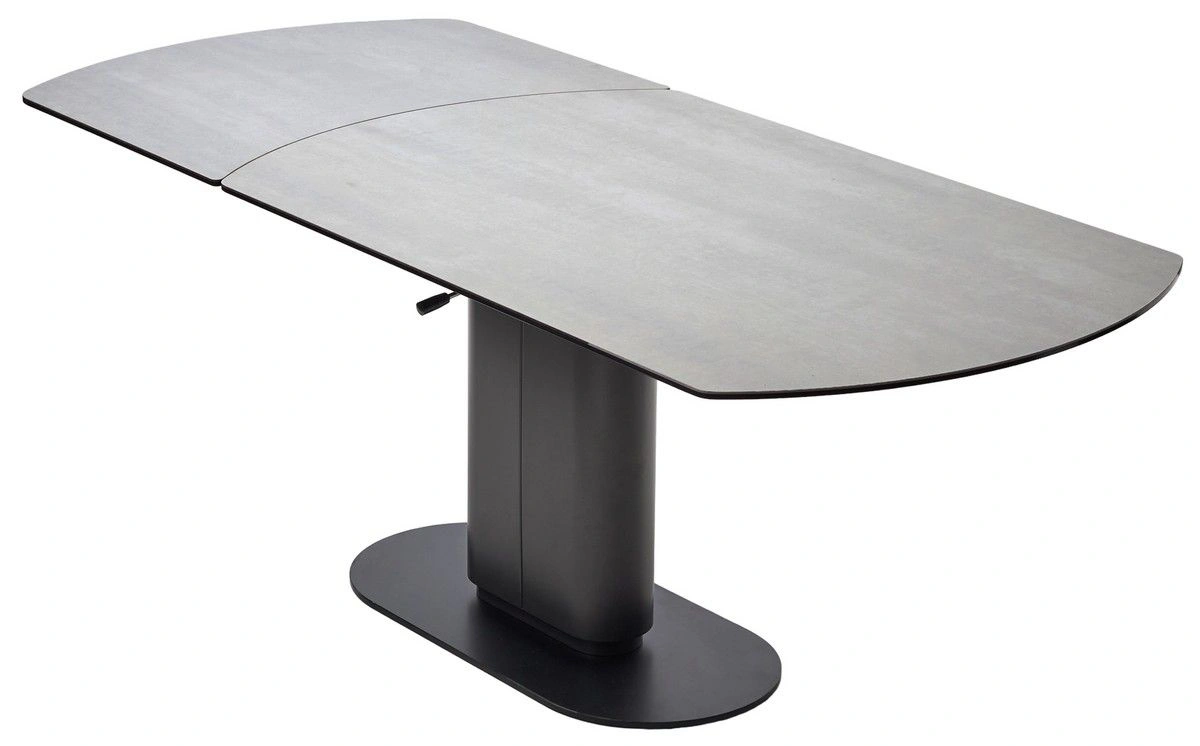 Стол обеденный Gerda (140+60) керамика матовая серая, поворотный механизм изображение Стол обеденный Gerda (140+60) керамика матовая серая, поворотный механизм фото