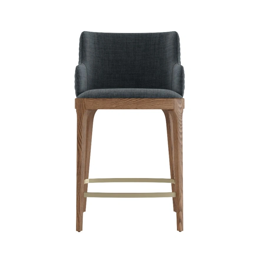 Кресло полубарное Magda, массив бук, рогожка черный изображение Кресло полубарное Magda, массив бук, рогожка черный фото