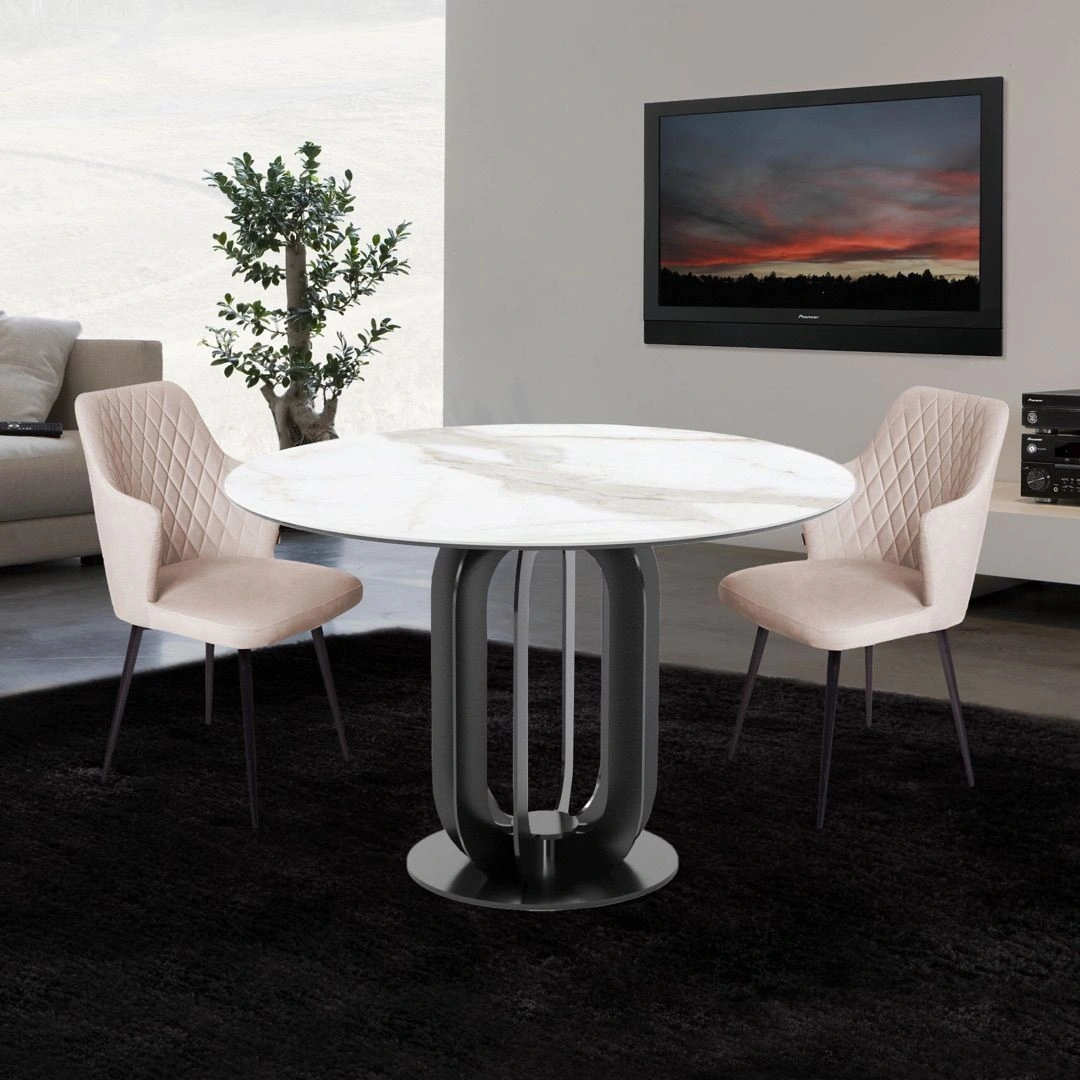 Стол круглый Castro 100, керамика матовая, белая изображение Стол круглый Castro 100, керамика матовая, белая фото