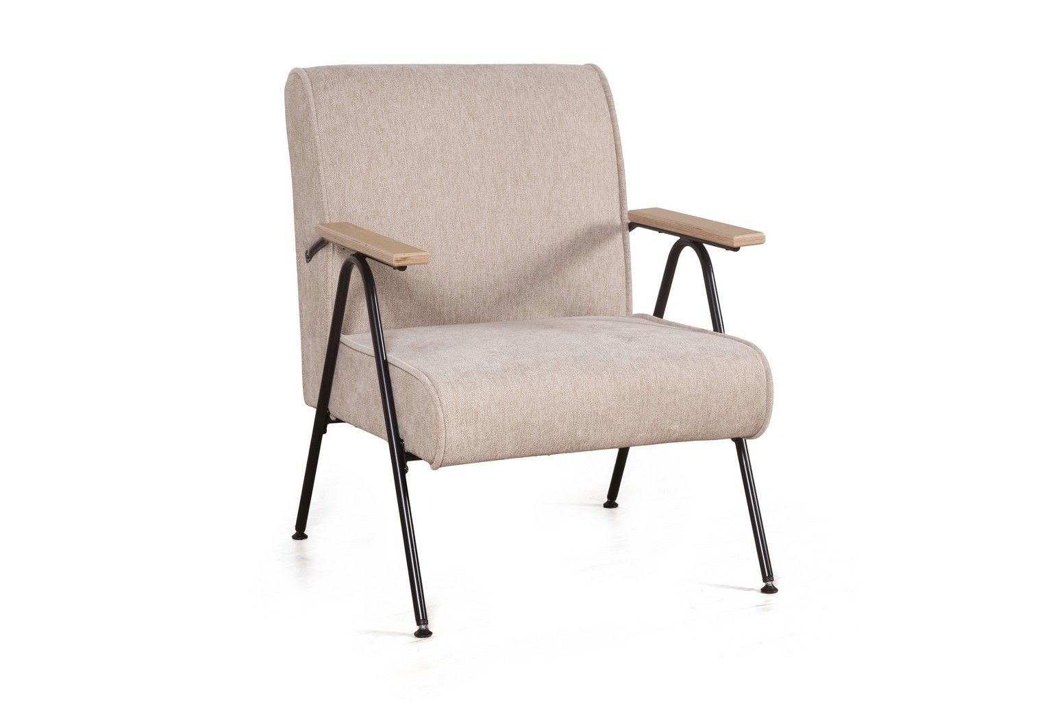 Кресло Andy с деревянными подлокотниками, шенилл Shantal beige изображение Кресло Andy с деревянными подлокотниками, шенилл Shantal beige фото