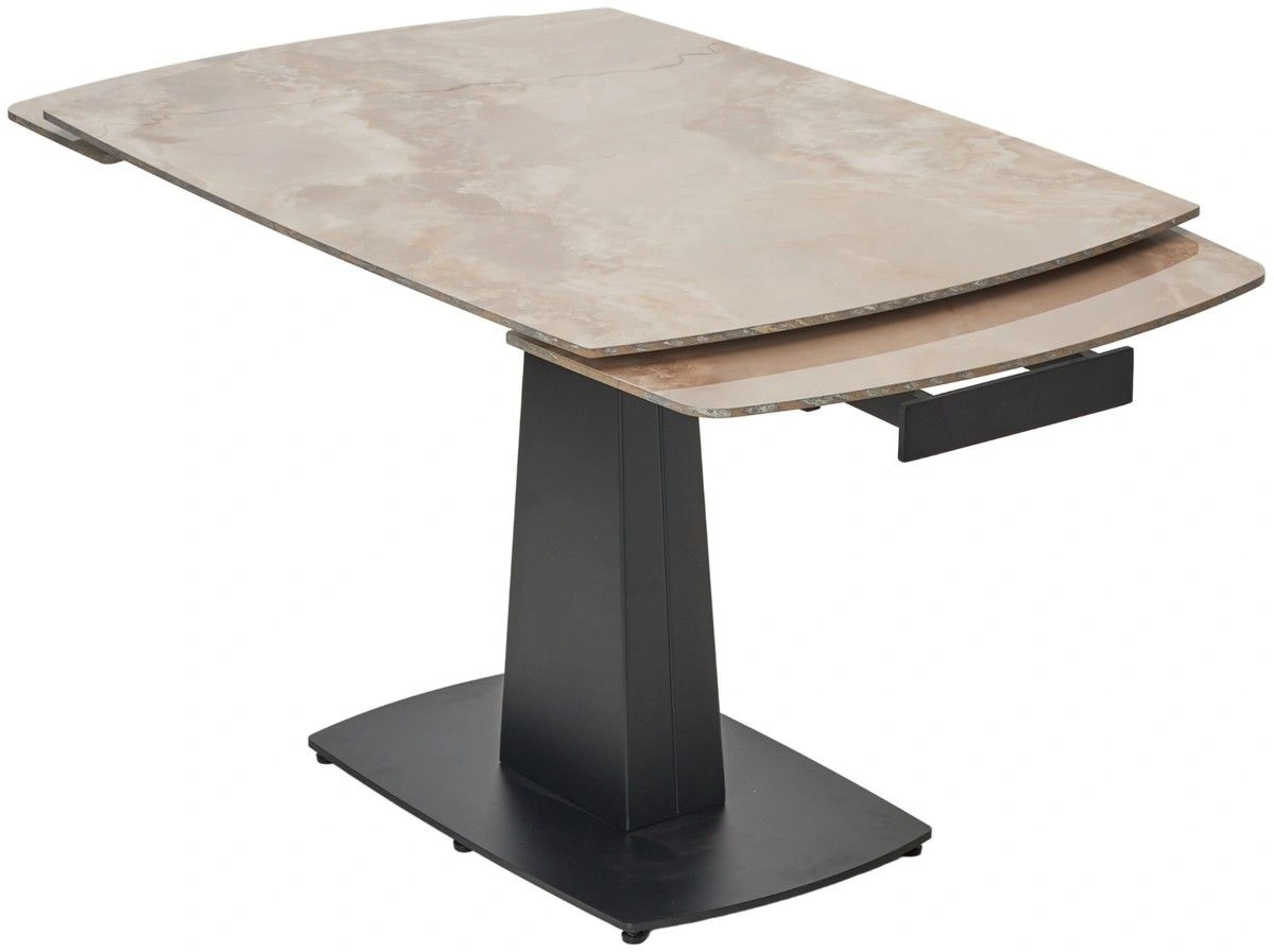 Стол обеденный Blade (140+30+30), керамика глянцевая янтарь изображение Стол обеденный Blade (140+30+30), керамика глянцевая янтарь фото