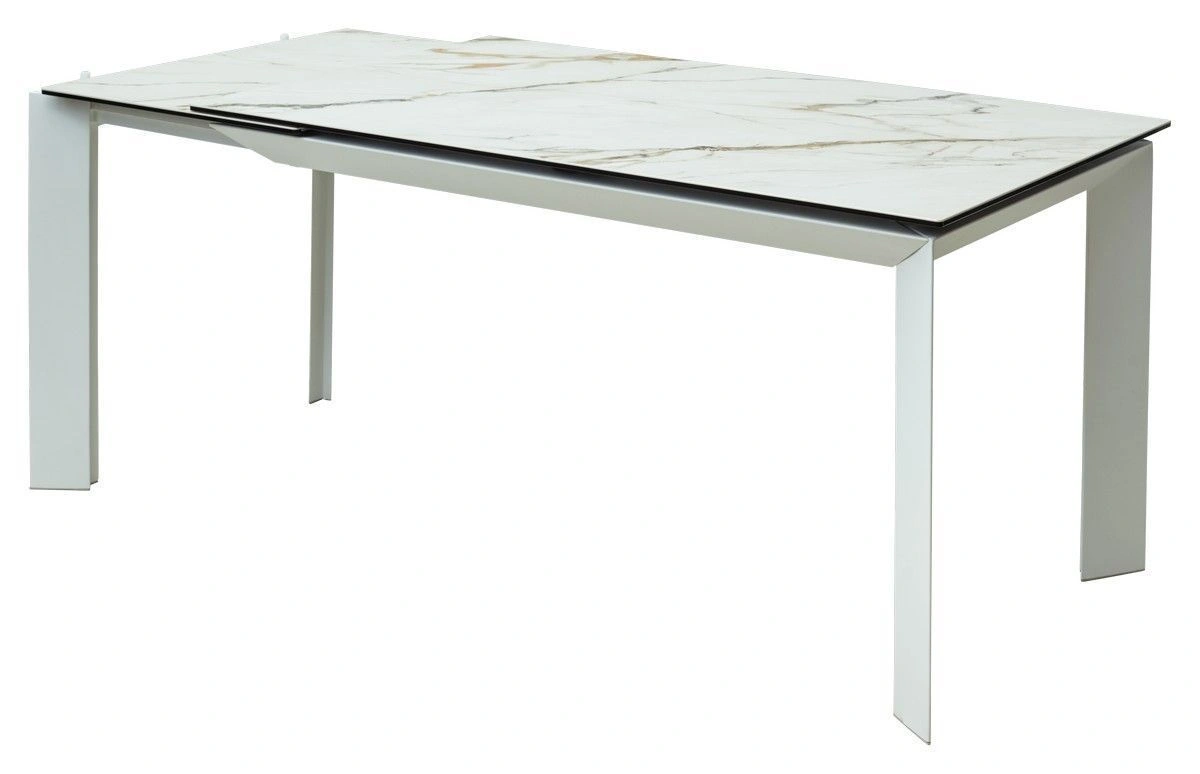 Стол раскладной Dogma (180+60) керамика матовая, белая изображение Стол раскладной Dogma (180+60) керамика матовая, белая фото