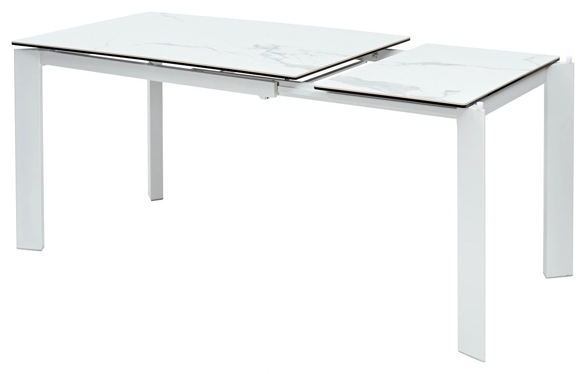 Стол раскладной Dogma (120+50) керамика матовая, белая изображение Стол раскладной Dogma (120+50) керамика матовая, белая фото