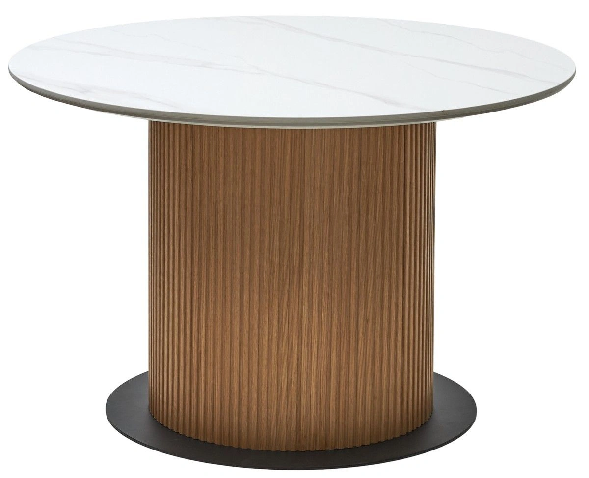 Стол круглый Messi (120) керамика матовая белая изображение Стол круглый Messi (120) керамика матовая белая фото