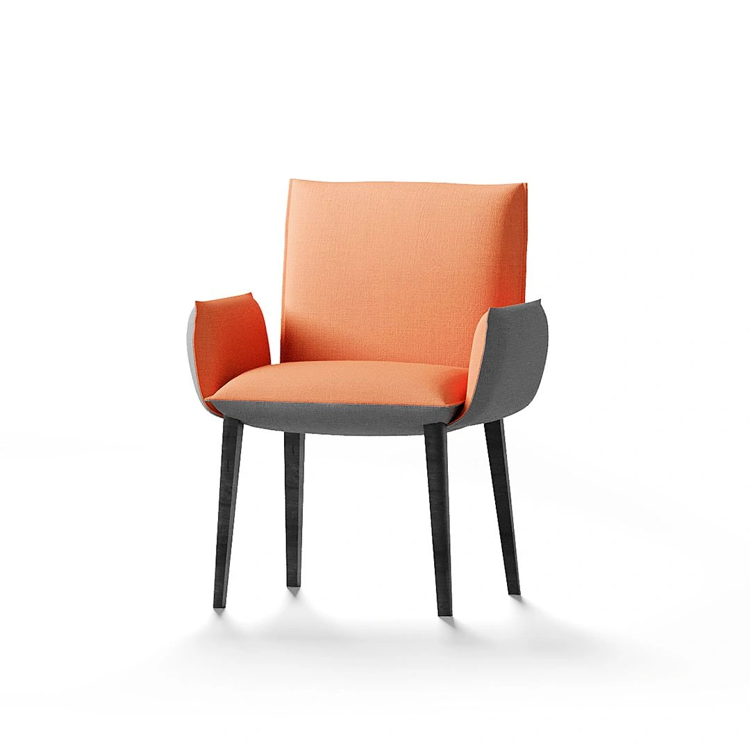 Стул с подлокотниками Kevin, рогожка оранжево/серый изображение Стул с подлокотниками Kevin, рогожка оранжево/серый фото