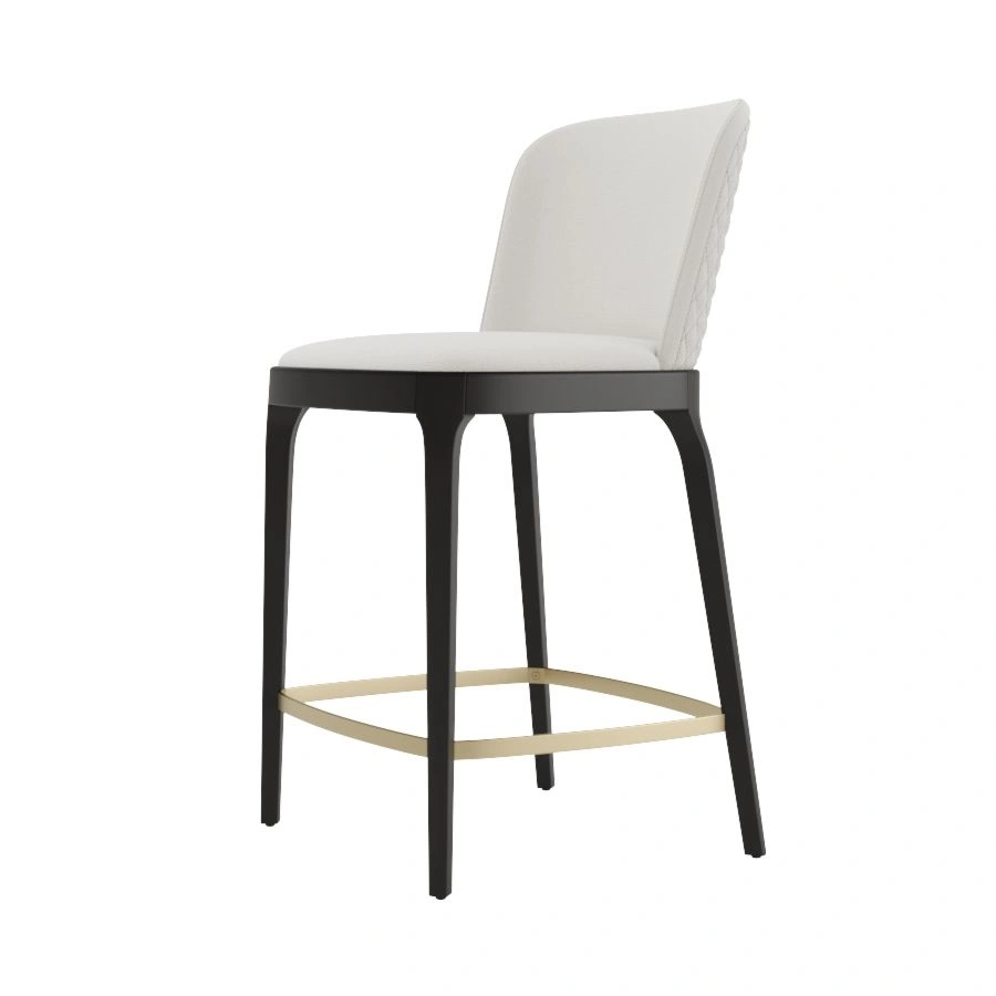 Стул полубарный Magda, массив бук, рогожка белый изображение Стул полубарный Magda, массив бук, рогожка белый фото