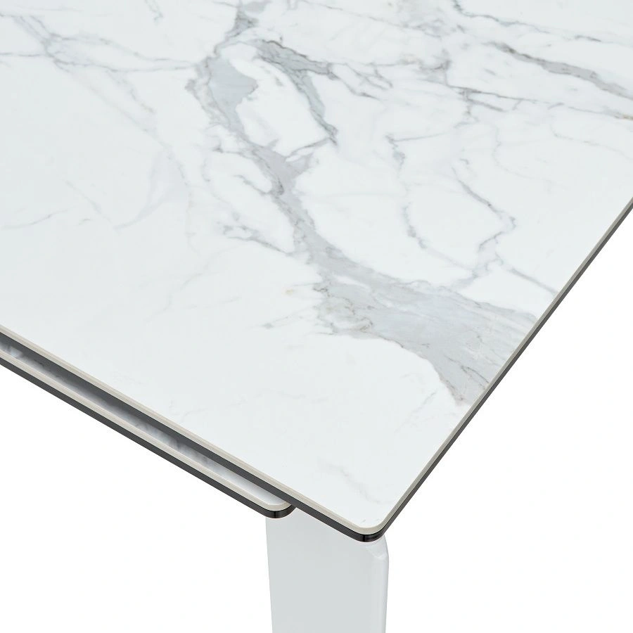 Стол раскладной Dogma (120+50) керамика матовая, белая изображение Стол раскладной Dogma (120+50) керамика матовая, белая фото