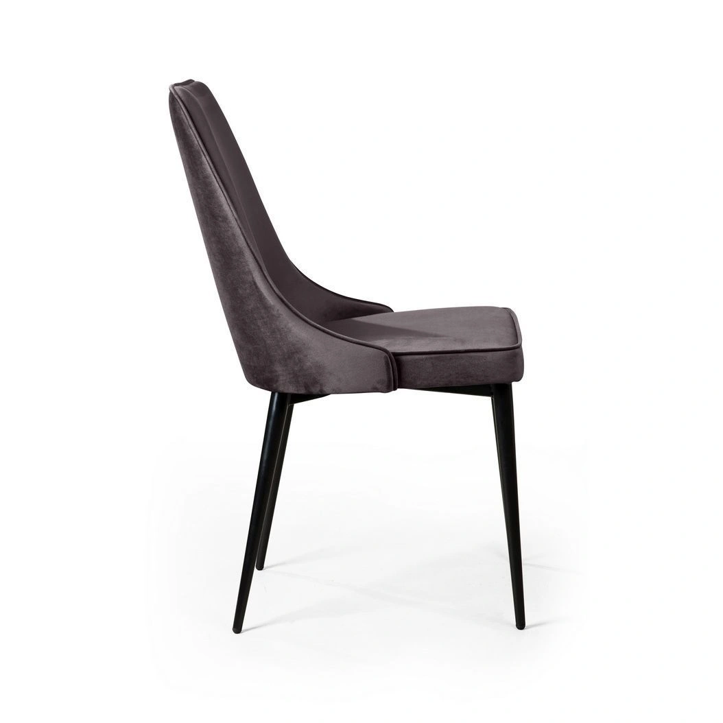 Стул Oliver, бархат антрацит 14/ чёрный конус изображение Стул Oliver, бархат антрацит 14/ чёрный конус фото