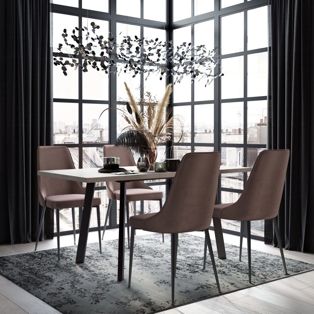 Стол TEO раскладной (120+40), цемент светлый изображение Стол TEO раскладной (120+40), цемент светлый фото