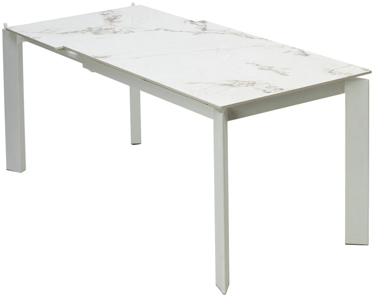Стол раскладной Dogma (120+50) керамика глянцевая, светлая изображение Стол раскладной Dogma (120+50) керамика глянцевая, светлая фото