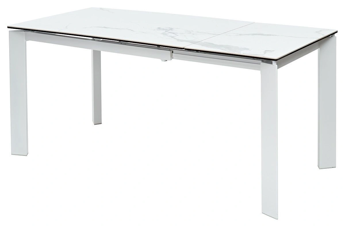 Стол раскладной Dogma (120+50) керамика матовая, белая изображение Стол раскладной Dogma (120+50) керамика матовая, белая фото