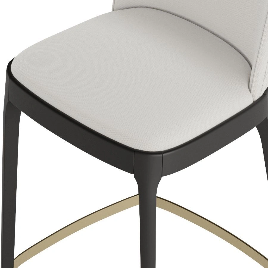 Стул полубарный Magda, массив бук, рогожка белый изображение Стул полубарный Magda, массив бук, рогожка белый фото