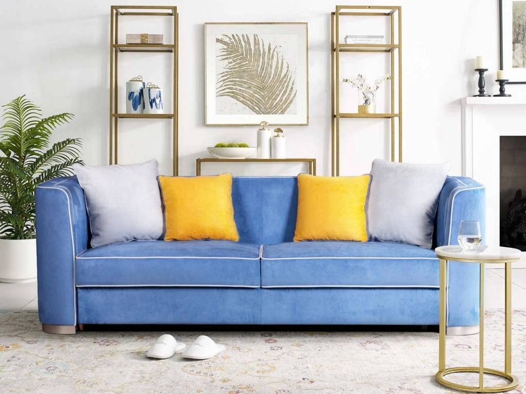 Диван Komo велюр синий Диван Komo изготовление на заказ под интерьер