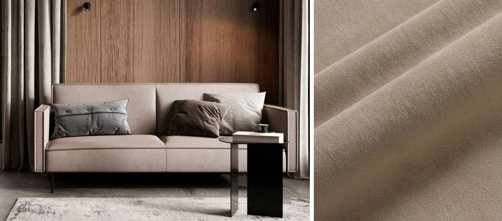 Диван-кровать Este в обивке из бежевого велюра