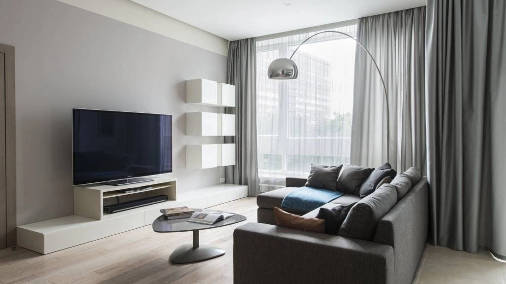 Интерьер в стиле минимализм в серых тонах