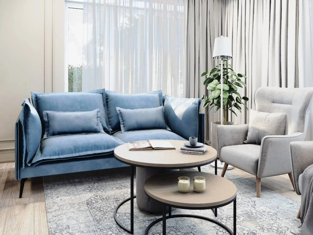 Диван Elliot Диван Elliot голубой в интерьере