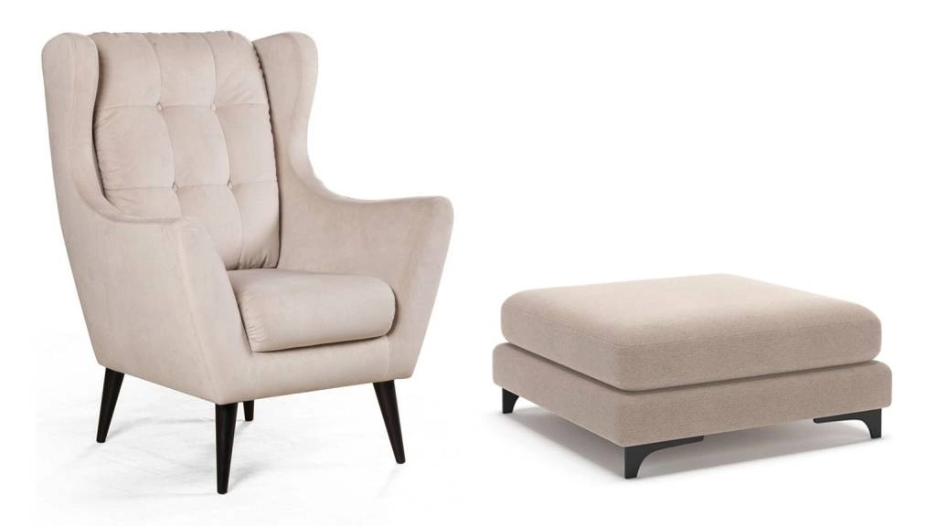 Кресло New York и пуф Oscar Кресло New York и пуф Oscar для спальни или гостиной