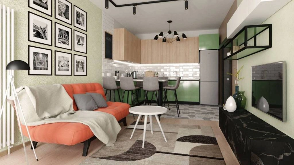 Прямой диван для зонирования комнаты Прямой диван для зонирования комнаты