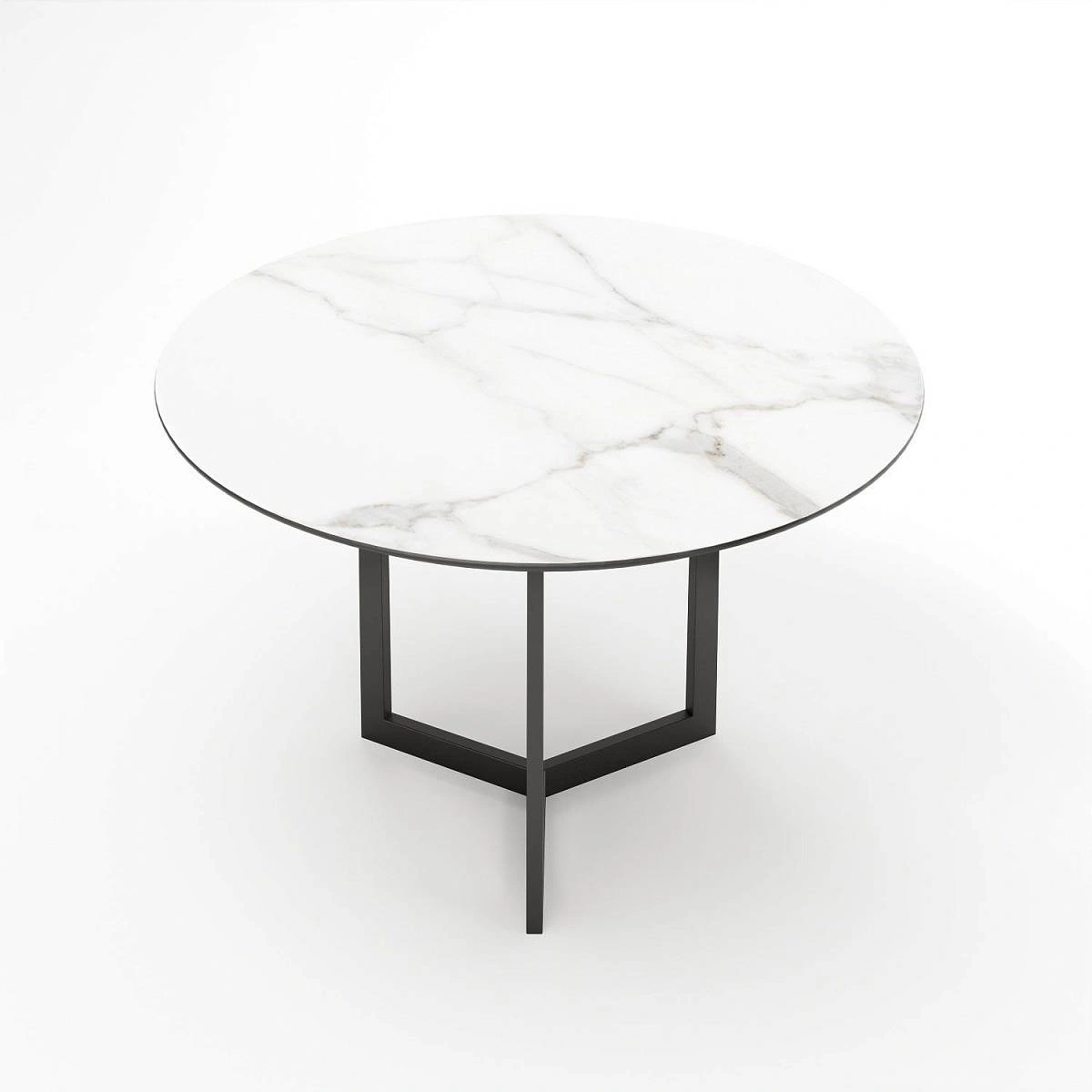 Стол круглый BENZ 90, керамика белая изображение Стол круглый BENZ 90, керамика белая фото