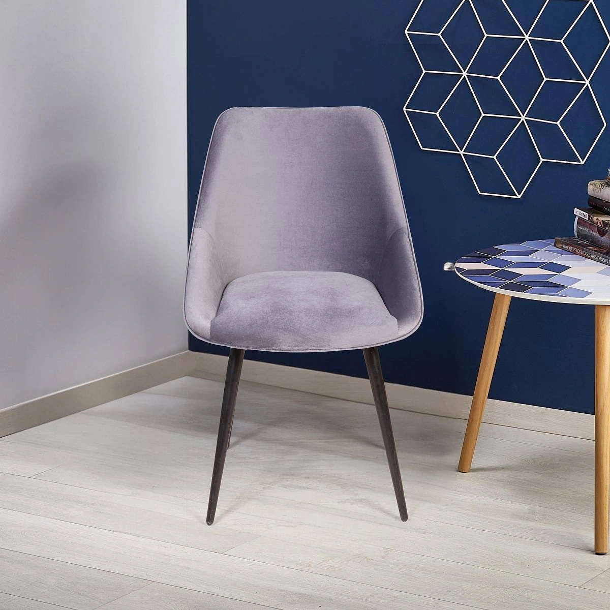 Стул Neo бархат светло-серый 26/опора конус изображение Стул Neo бархат светло-серый 26/опора конус фото