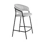 Стул полубарный Kelly, бархат светло-серый 04