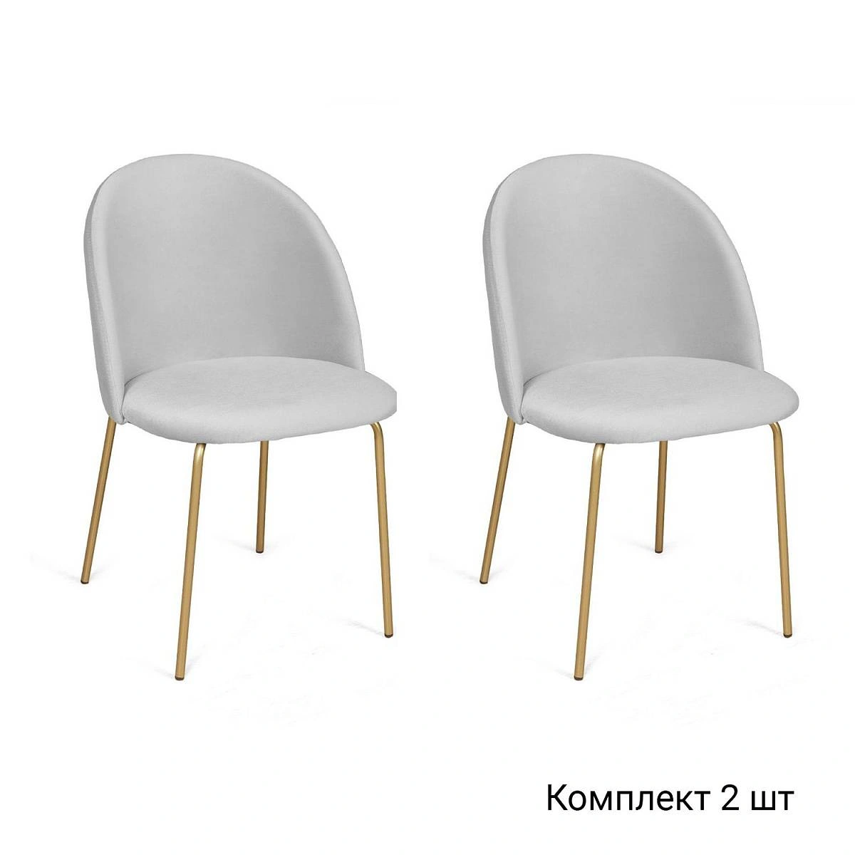 Стул Nord, комплект (2 шт), бархат светло-серый 04 / опора золото фото