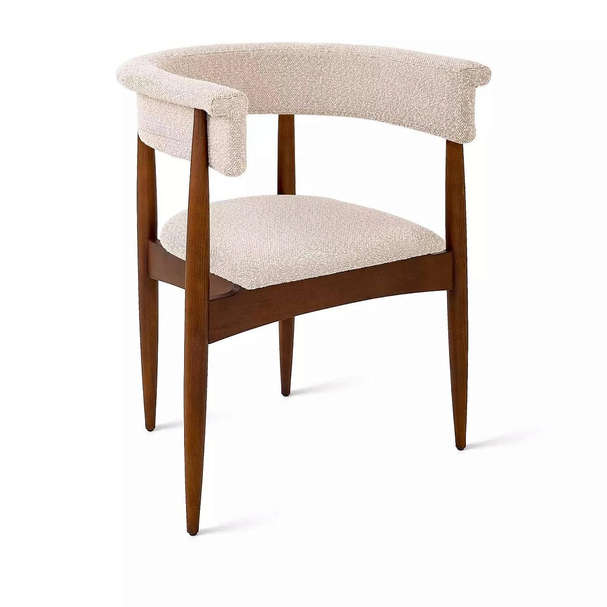 Полукресло Ludvig, бук натуральный, лак коричневый, ткань, серый изображение Полукресло Ludvig, бук натуральный, лак коричневый, ткань, серый фото