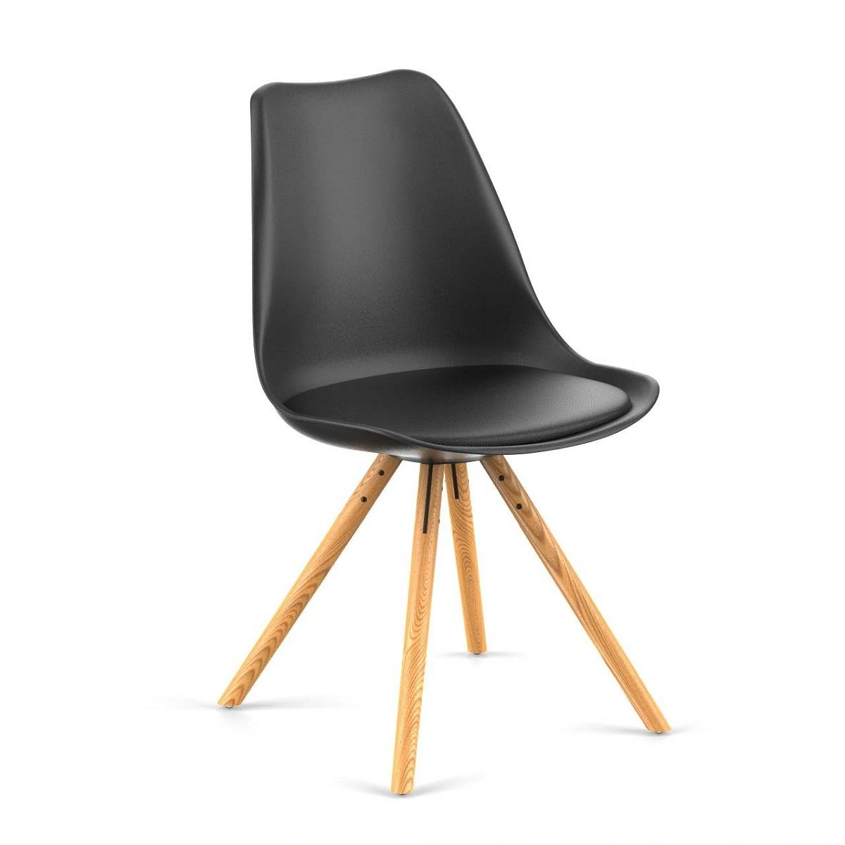 Стул Kado X, (комплект 4 шт), пластик черный / опоры дерево фото