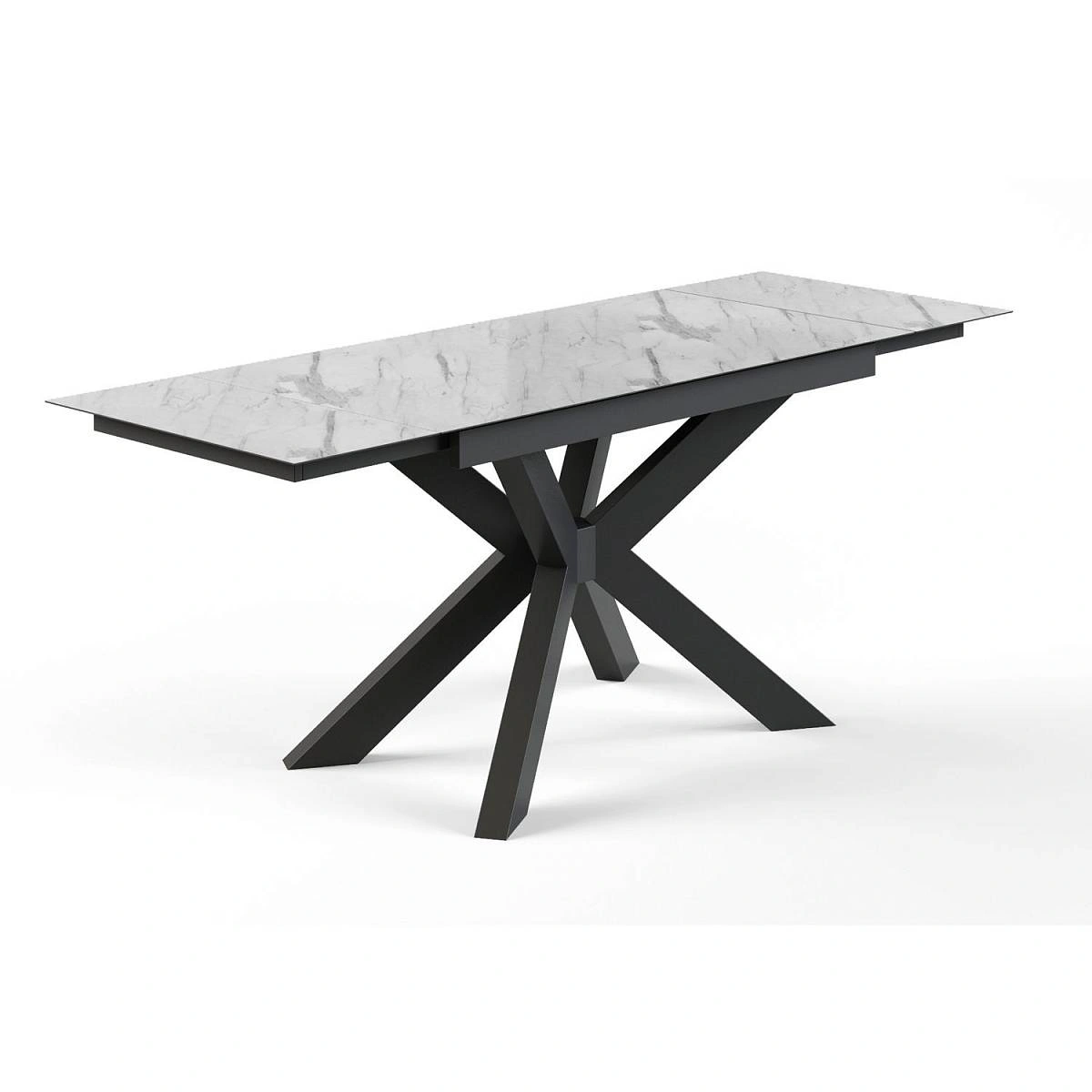 Стол раскладной Ariston (140+35+35), керамика белая изображение Стол раскладной Ariston (140+35+35), керамика белая фото