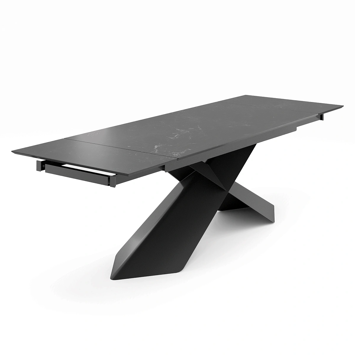 Стол раскладной Tyler (180+40+40), керамика матовая, темный фото