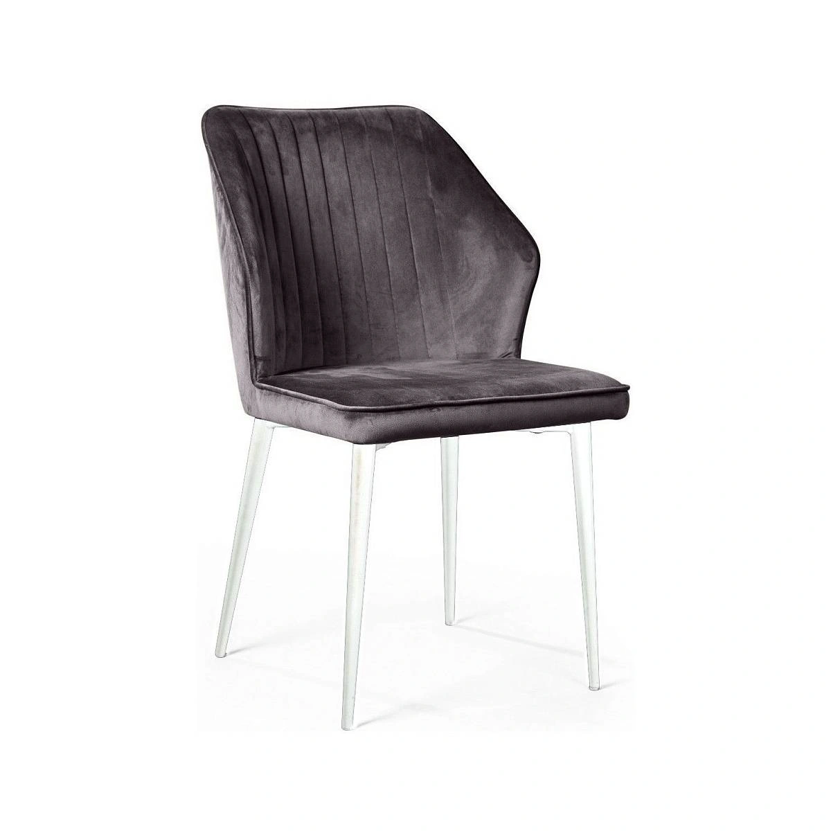 Стул Berg, бархат светло-серый 26 / белый конус изображение Стул Berg, бархат светло-серый 26 / белый конус фото