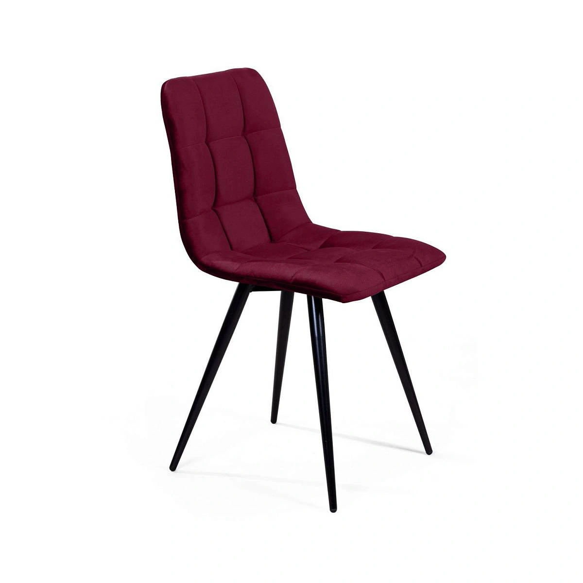 Стул UNO, бархат красный 16/ чёрный конус изображение Стул UNO, бархат красный 16/ чёрный конус фото