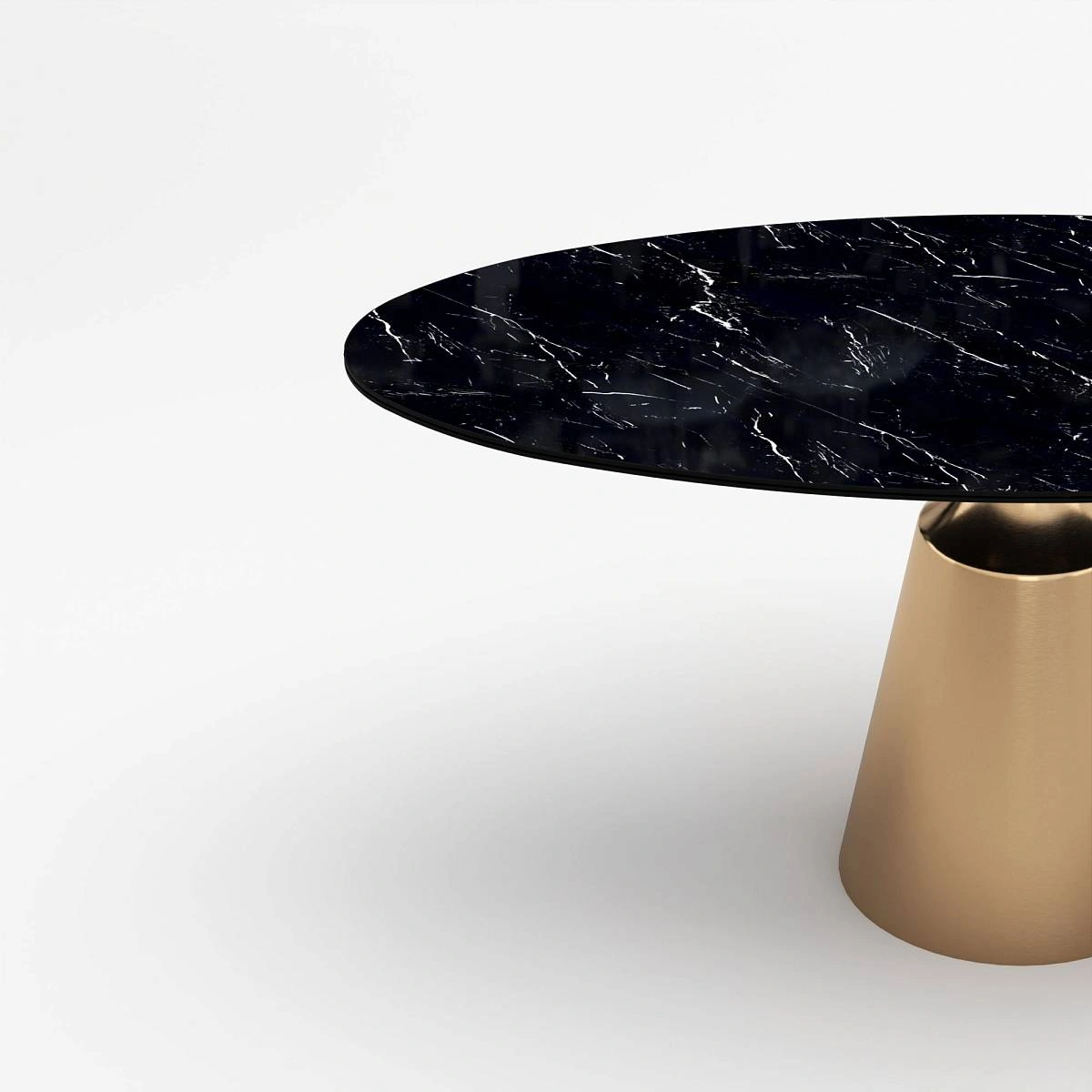 Стол овальный Lucas 160, керамика глянцевая, черная изображение Стол овальный Lucas 160, керамика глянцевая, черная фото