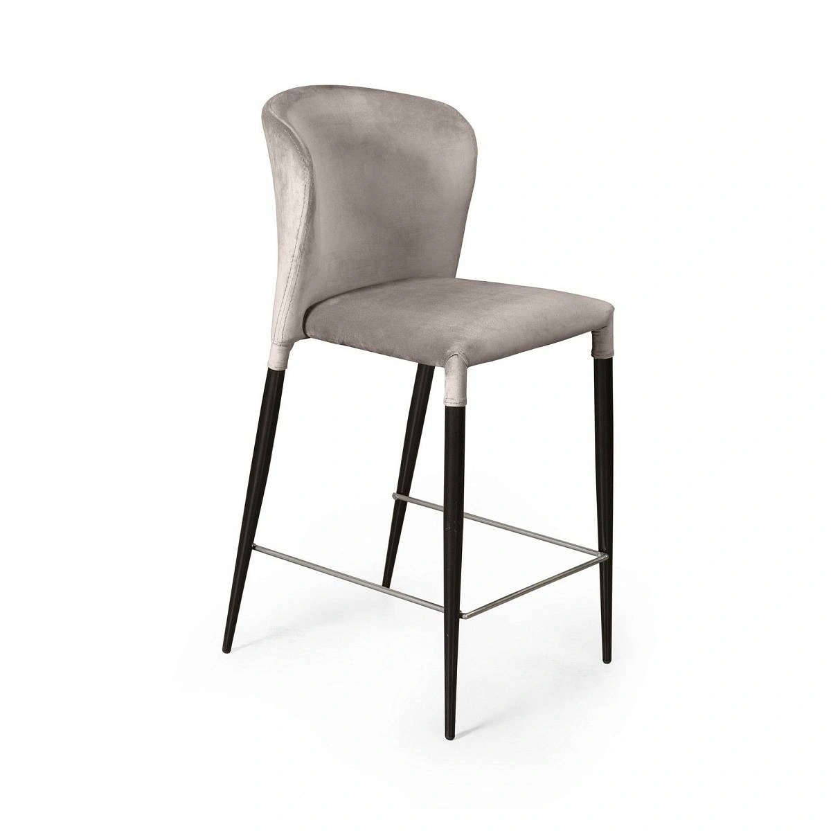 Стул полубарный Albert, бархат пепельно-бежевый 25 /опора конус фото