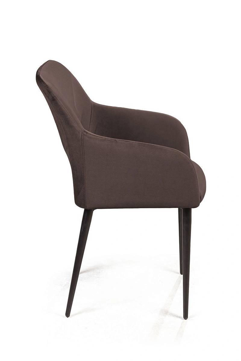 Стул с подлокотниками Charlie, комплект (4шт), бархат антрацит 14 изображение Стул с подлокотниками Charlie, комплект (4шт), бархат антрацит 14 фото